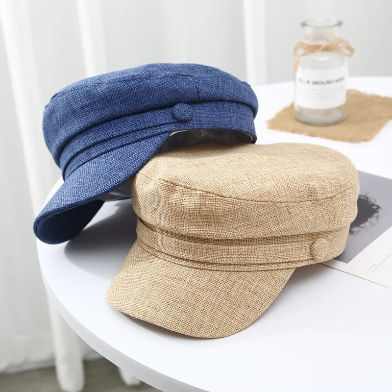 

New Cotton All-season Artistic Breathable Summer Sun Protection Fashion Outdoor Cap Men Women Vintage Naval cap Military Hats