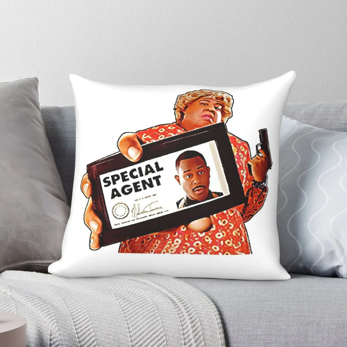 Big Mommas House Special Agent Square Pillowcase Polyester Linen Velvet Creative Zip Decor Car Cushion Cover 45x45