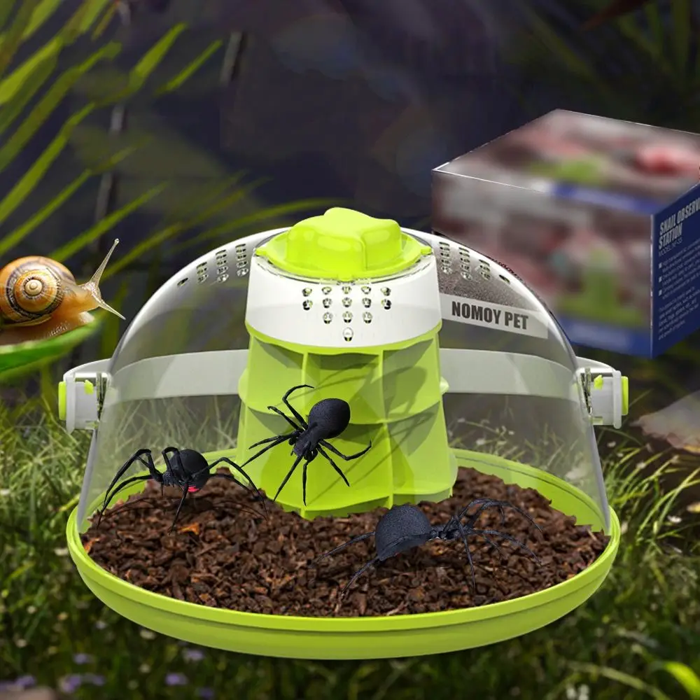 

Breathable Snails Breeding Tank Removable with Handle Insect Feeding Bin Prevents Escape Transparent Reptile Observing Box
