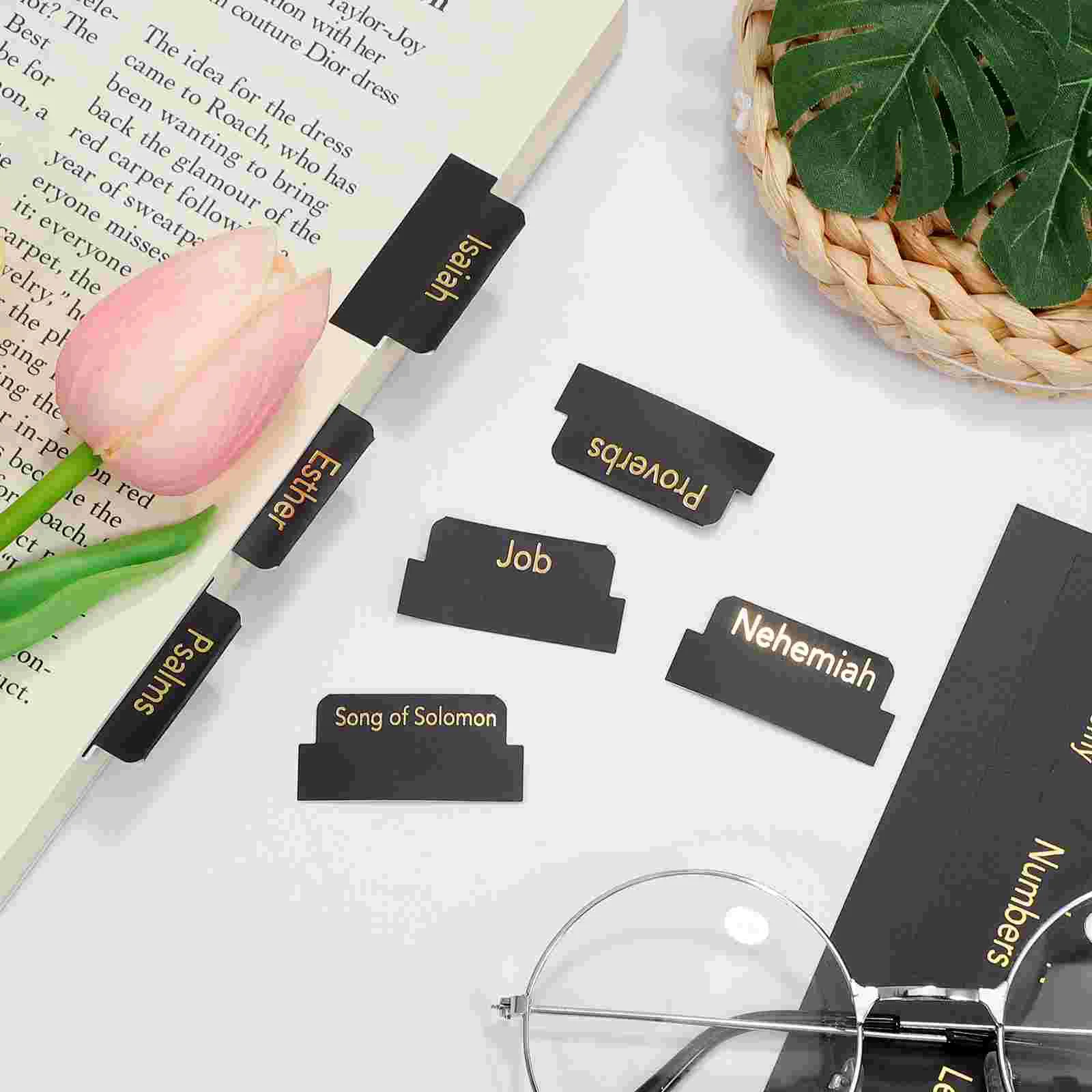 5 Sheets Bible Accessories Index Tags Page Tabs Labels Non-permanent Small Black Study Supplies