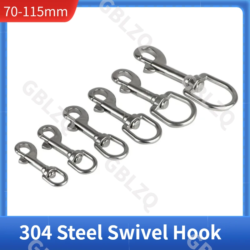 304 Stainless Steel Swivel Eye Bolt Snap Hook Single Trigger Clip for Diving Pet Leash Key Chain Flag Clothes Line