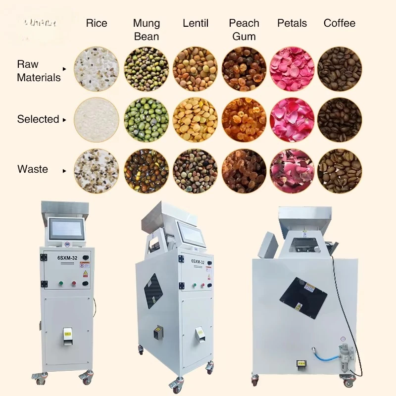 آلة فارز ألوان الأرز الأوتوماتيكية عالية التقنية - حبوب البن الدقيقة، حبوب الأرز، فرز ألوان حبوب القمح