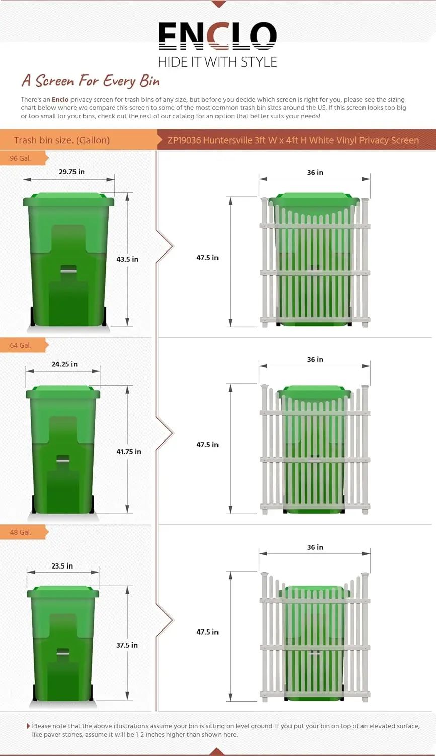 45"H x 36"W White Vinyl Privacy Screen, 2 Panels for Outdoor Enclosure and Fence with Easy Installation