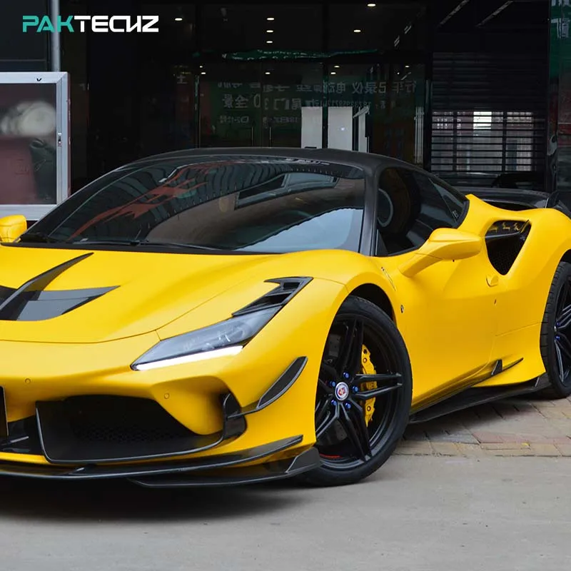 Paktechz Dry Carbon Fiber Body Kit Side Skirts for Ferrari F8 Tributo Spider