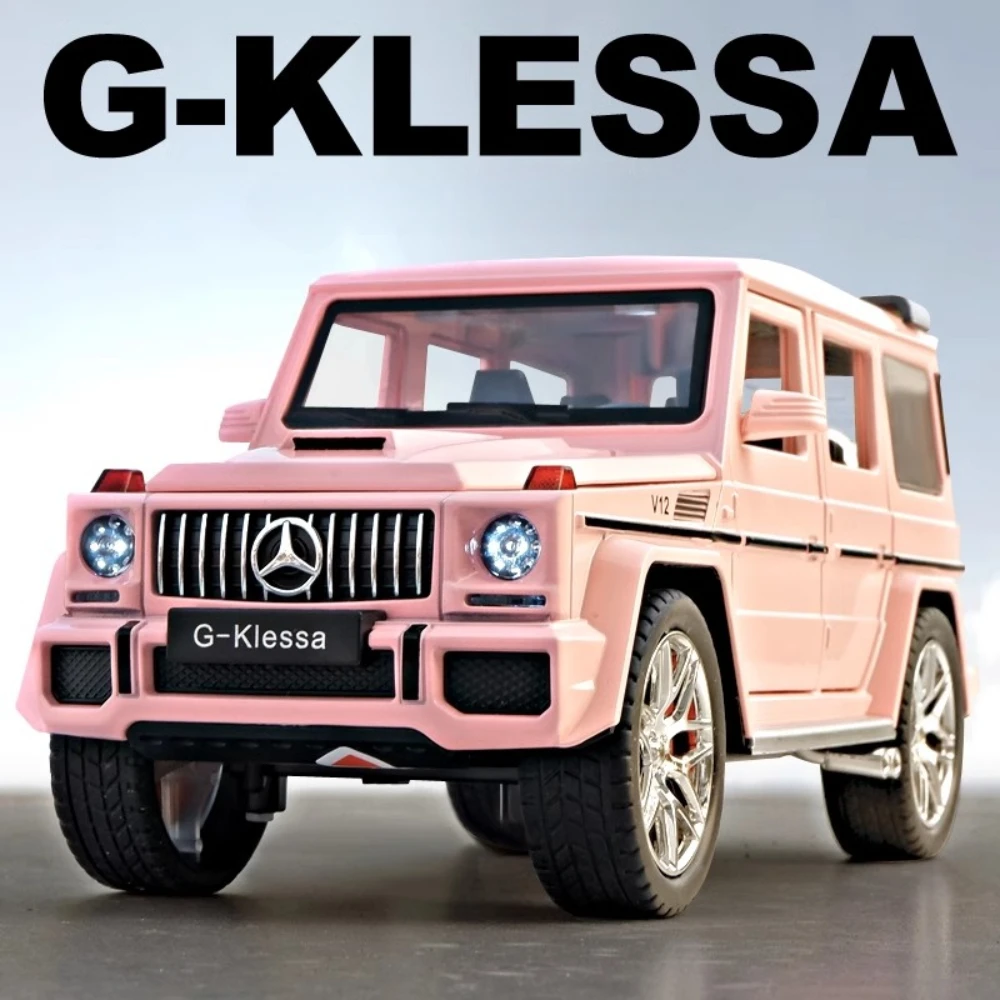 1:24 mercedes-benz AMG G63 modèle de voiture jouet en métal moulé sous pression modèles de véhicules tout-terrain ornements son lumière retirer jouets Collection