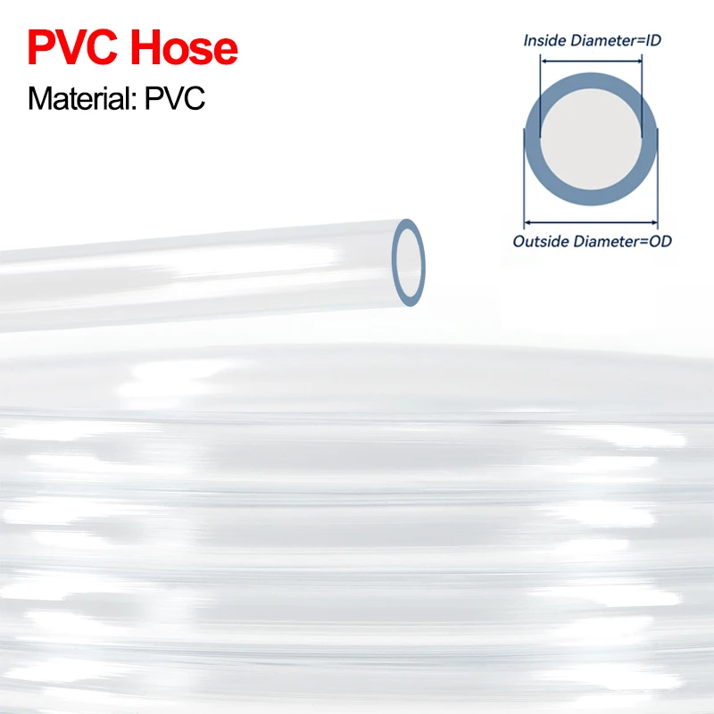 2/5m PVC Hoses Transparent Aquarium Pump Tube ID 2 3 4 5 6 7 8 9 10 12 14 18 20 25mm Clear Plumbing Pipe Garden Watering Hose