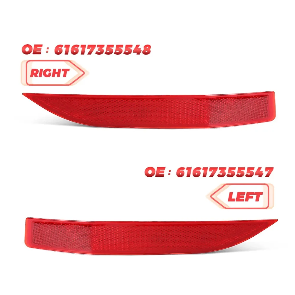 2Pcs Reflective Strips For BMW X1 F48 16D 16I 18D 18I 20D 20DX 25i 28i 2014-2019 Rear Bumper Stop Light 61617355547 61617355548