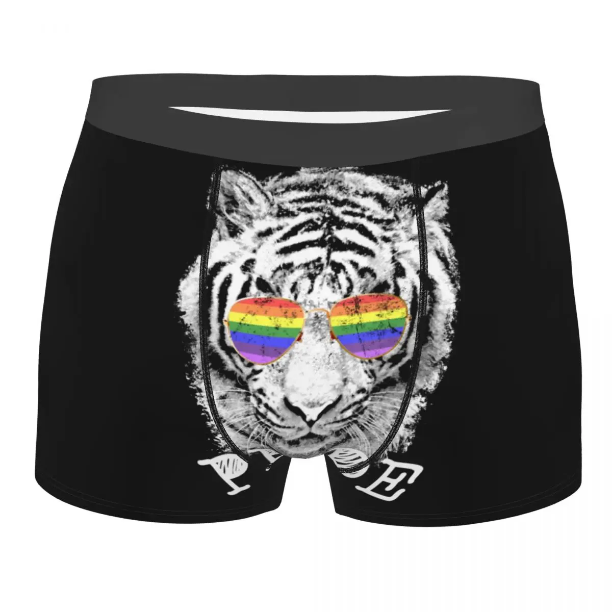 

LGBT Tiger Rainbow Glasses Gay Pride Men Underwear Boxer Shorts Panties Funny Soft Underpants for Homme S-XXL