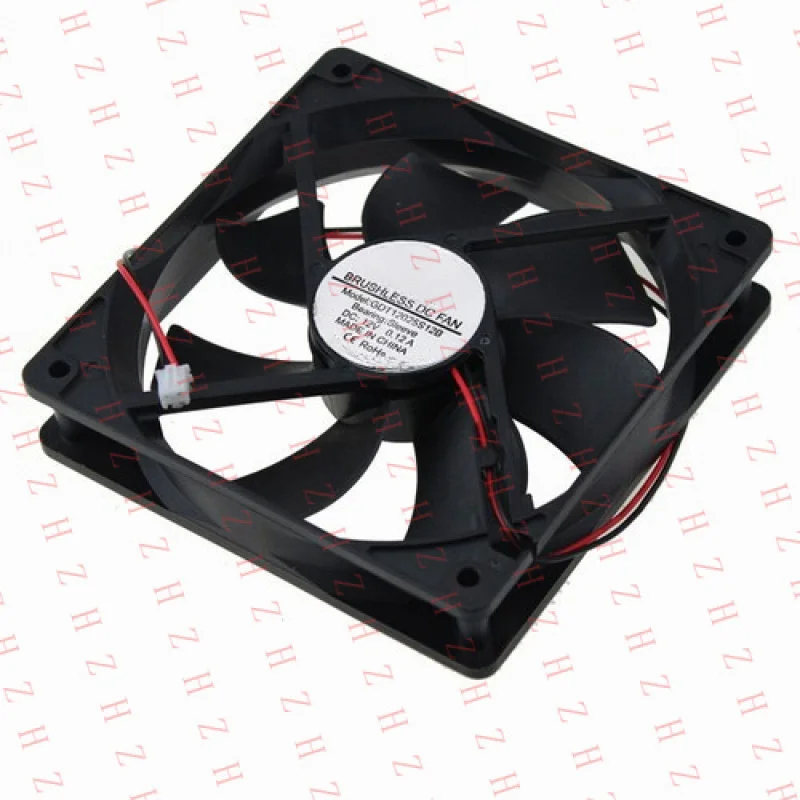 P+ 12V DC Cooling fans 120x120x25mm 2PIN GDT12025S12B for CPU PC Printer Laser