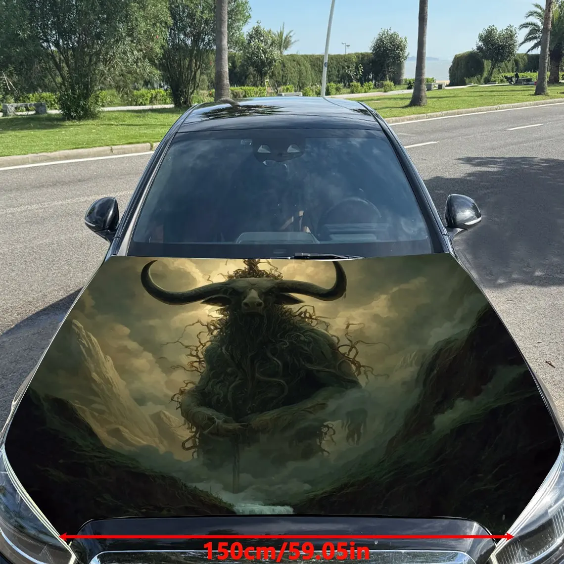 God of the Ox Head in the Mountain Stream Car hood packaging sticker, PVC material, self-adhesive waterproof, anti-slip paint, c
