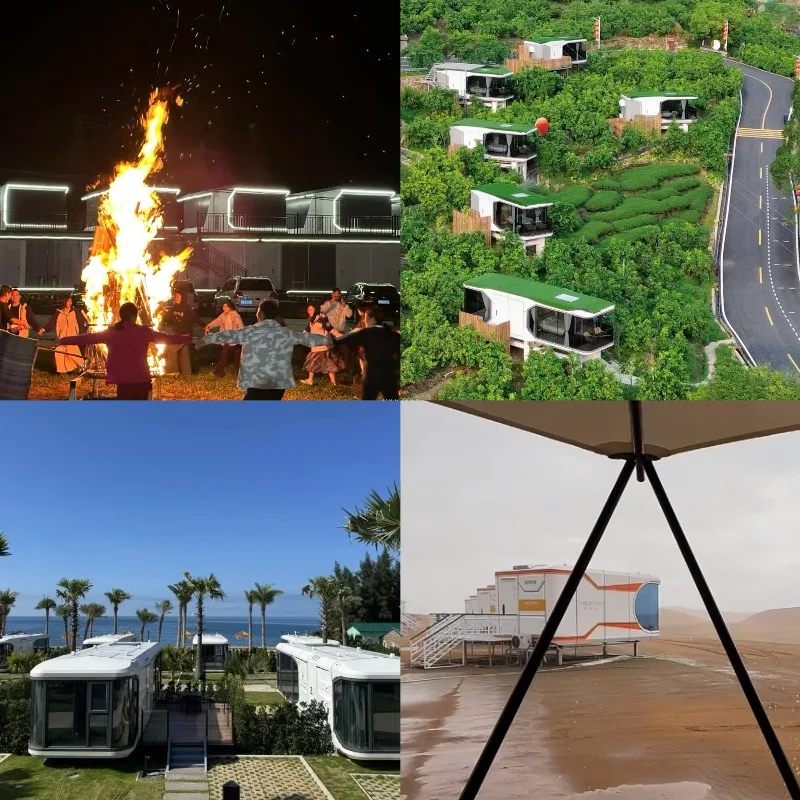 كبسولات متنقلة من الفولاذ المعاصر Casas Prefabricadas منزل صغير لمرافق الفيلا الترفيهية سهلة التفكيك