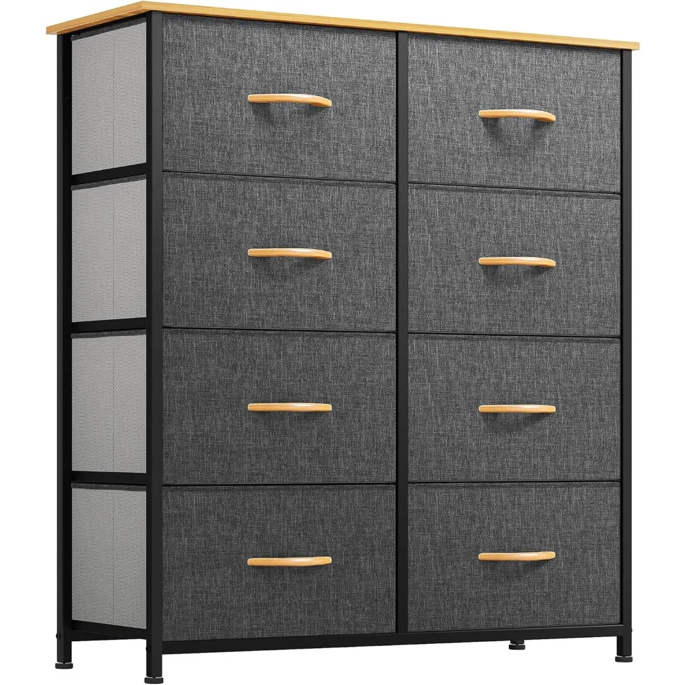 Dresser with 8 Drawers - Fabric Storage Tower, Organizer Unit for Bedroom, Living Room, Hallway