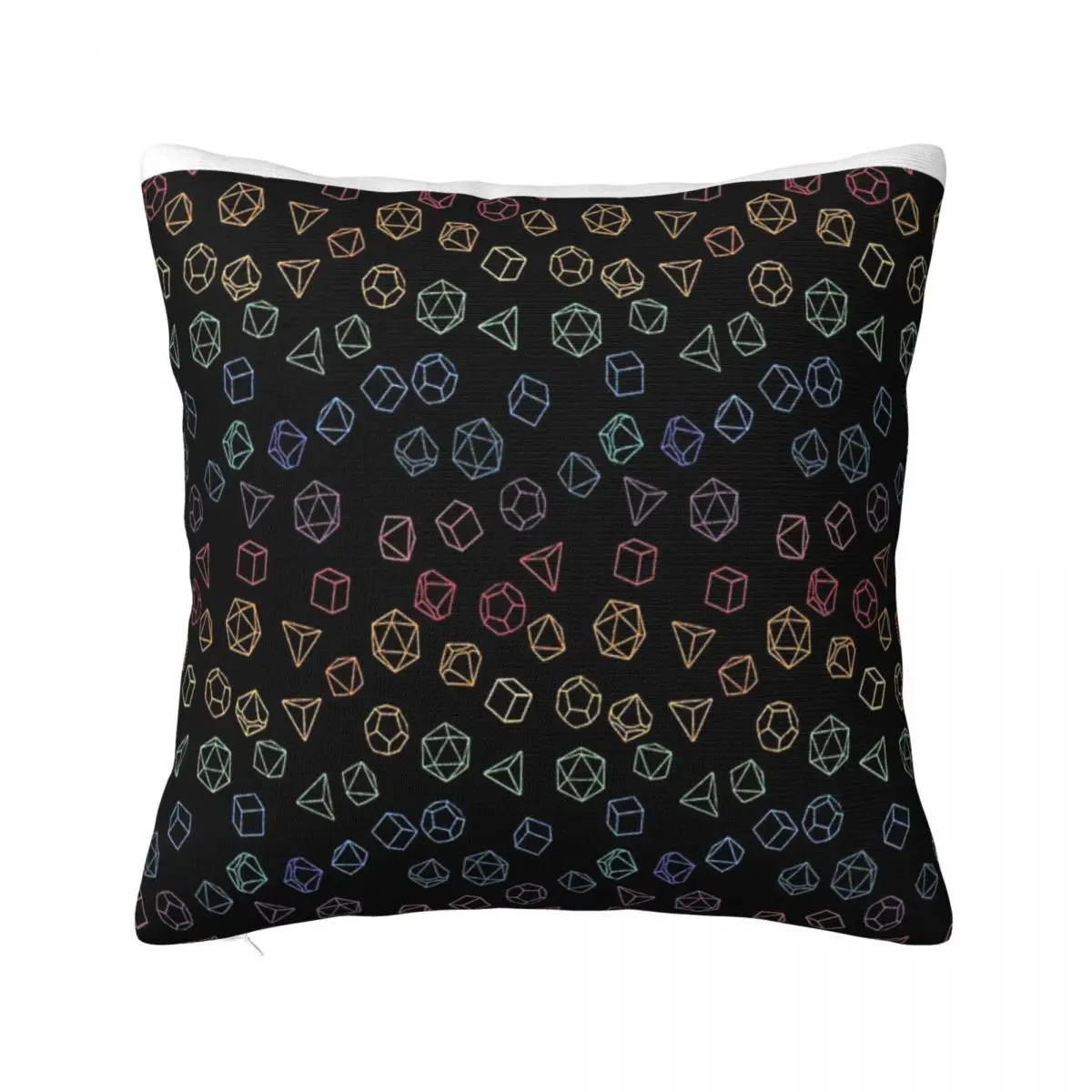 Dnd Dice Rainbow On Black Pattern Headboards Sleeping Pillows Cushion Cover 45X45 Pillow Case Pillow Cover