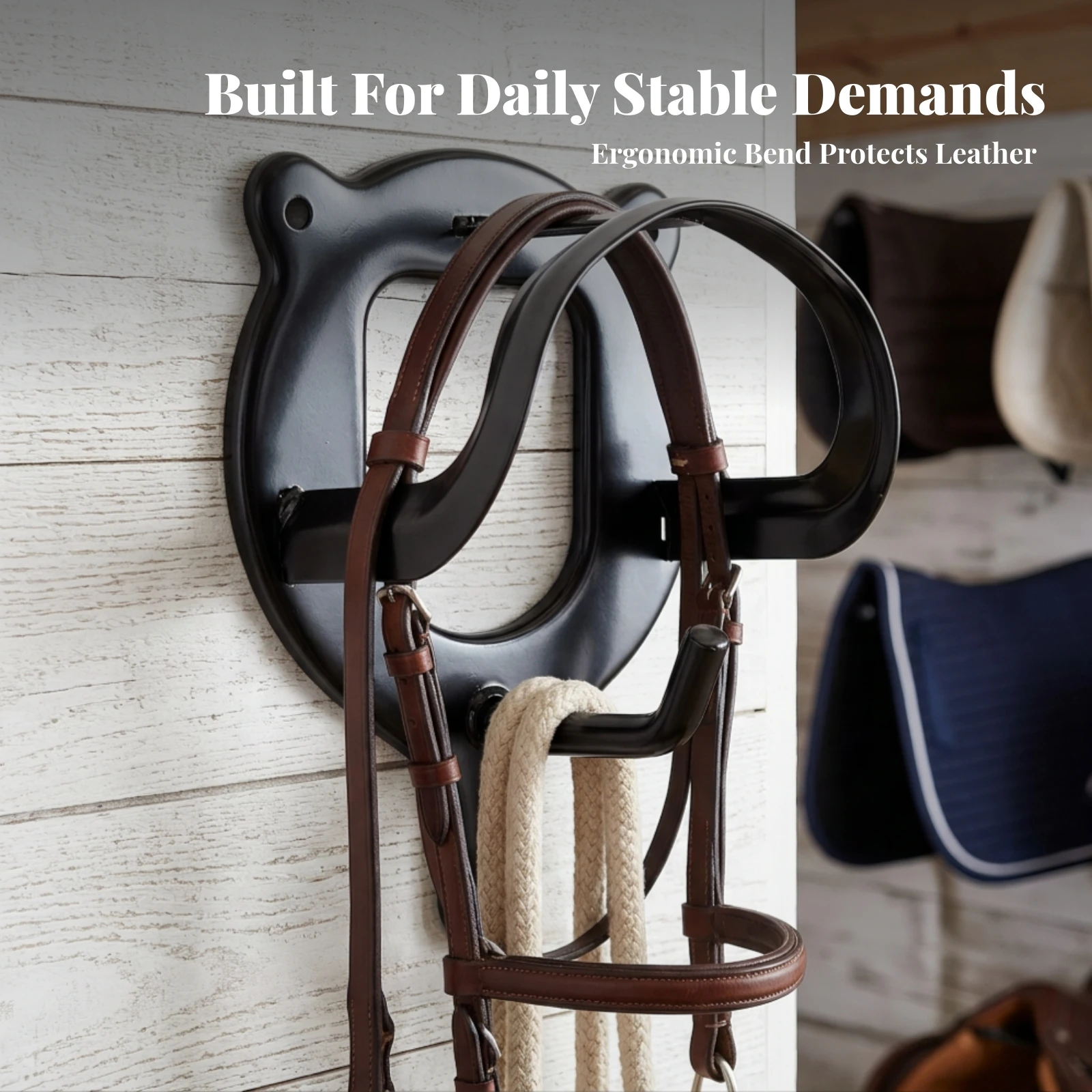 Bridle Rack Wall-Mounted Halter Hanger Tack Hook Lower