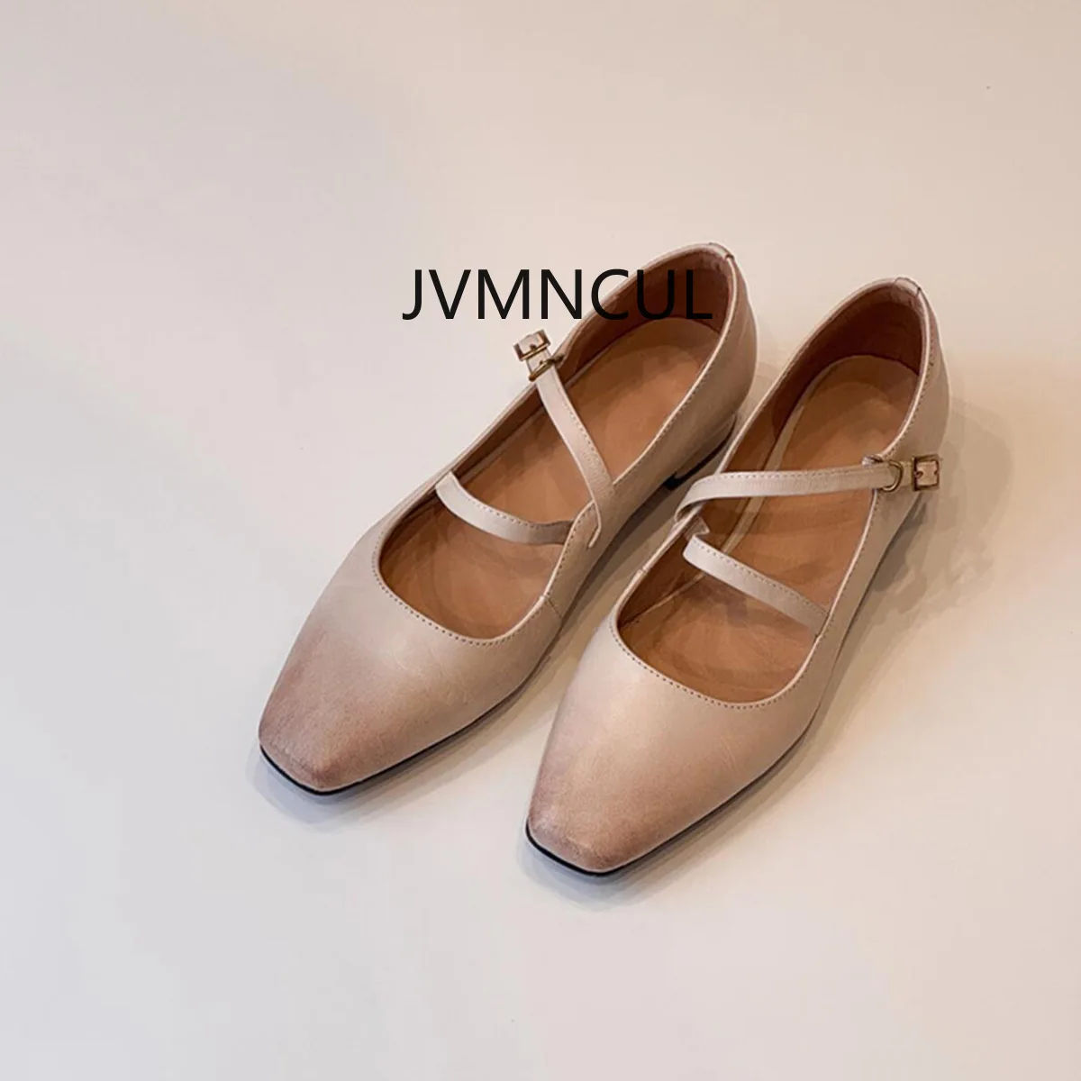 

Версия из овчины, женские винтажные удобные туфли Мэри Джейн на плоской подошве с квадратным носком и низким вырезом, с художественной оберткой