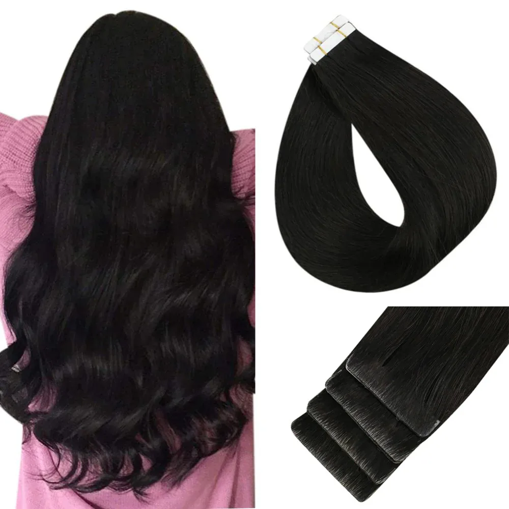 Volledige glans maagdelijke injectietape in human hair extensions Onzichtbare handgebonden tape in haarverlenging Menselijk haar Natuurlijke lijm