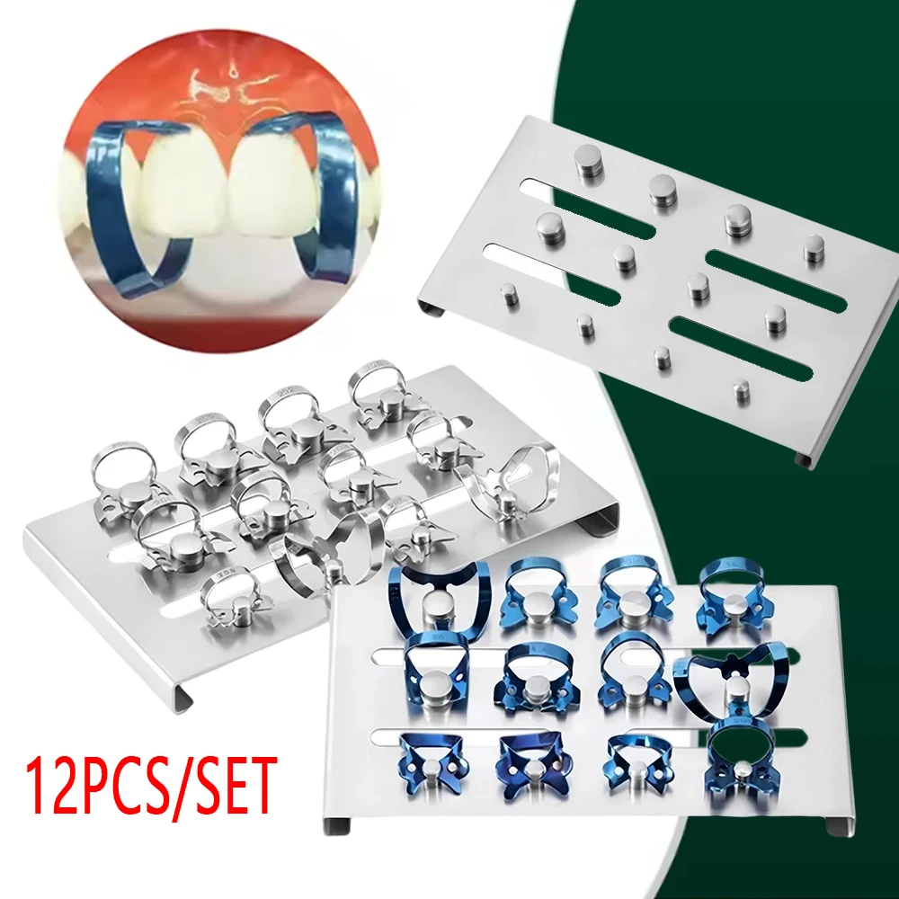 

12 - Piece Dental Rubber Dam Clamps Set: Premium Stainless Steel for Precise Endodontic & Restorative Dentistry