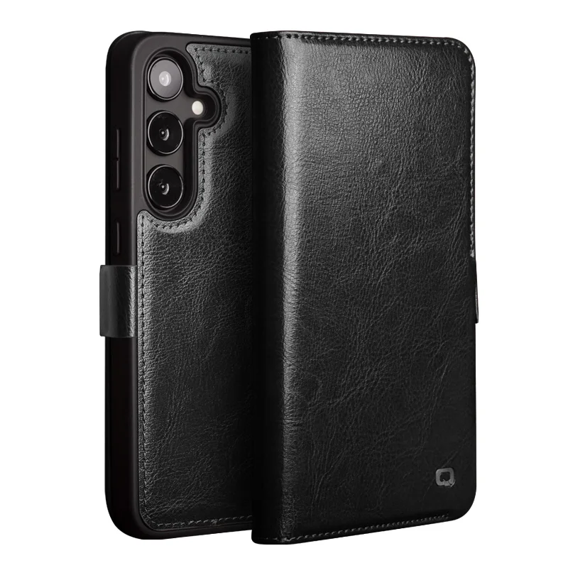 

Premium Genuine leather cover For Samsung Galaxy S25 S24 Ultra S25+ S24+ Magnetic button card slot wallet shockproof Phone Case