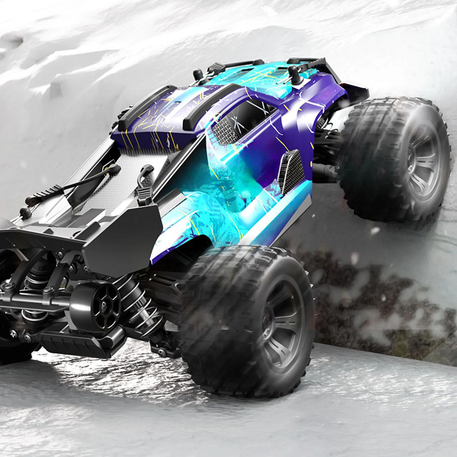 

Toy Gift 1/18 SCY 18101 RC Car Muti-Terrain 2.4GHz Sync Remote Control Racing Vehicle PVC Body Electric Monster Truck LED Light