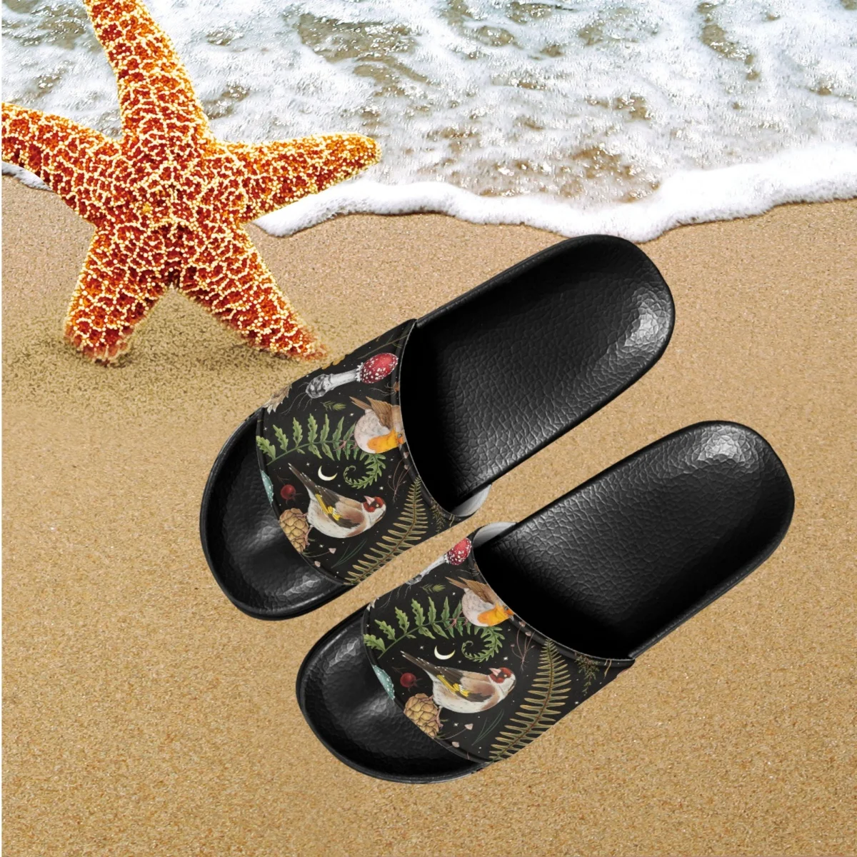 Mushroom Family Design Comfortable Slippers Fashion Non-slip Home Breathable Sandals Couple Summer Beach Flats Walking Shoes