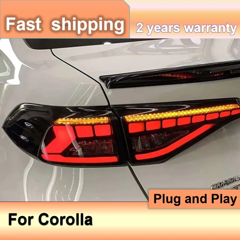 Car Accessories for Toyota Allion Tail Light 2019-2022 Corolla Taillight Rear DRL+Brake+Turn Signal+Reversing