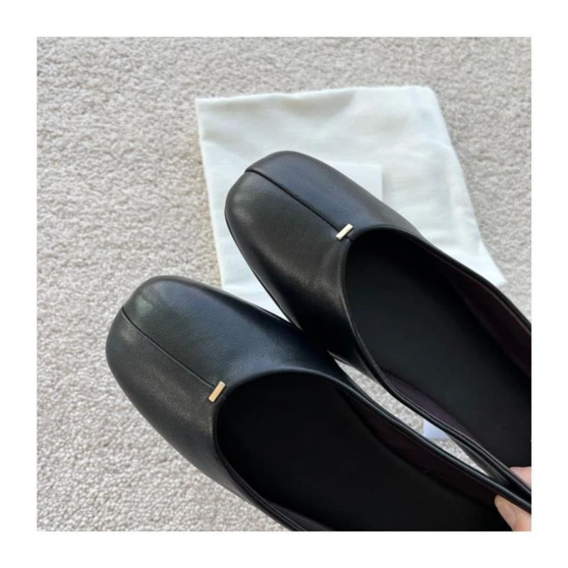 Spring/Summer New The One Step Soft Sheepskin Ballet Dancer Round Head Grandma Row Shoes Flat Bottom Casual Shoes