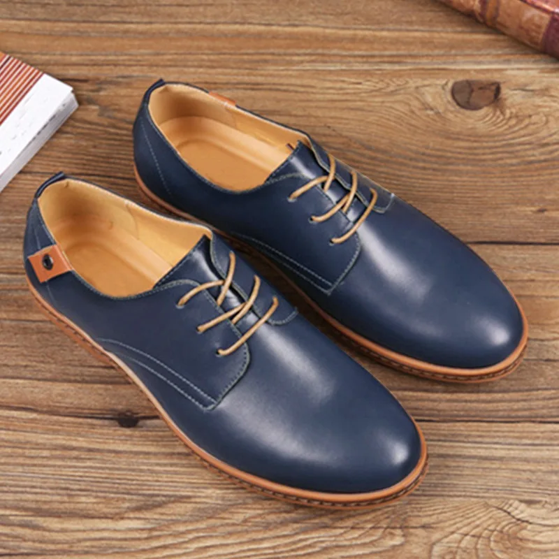 

Plus Size 48 Leather Casual Shoes for Men Luxury Brand Designer Sneakers High Quality Casual Business Leather Shoes Men Oxfords