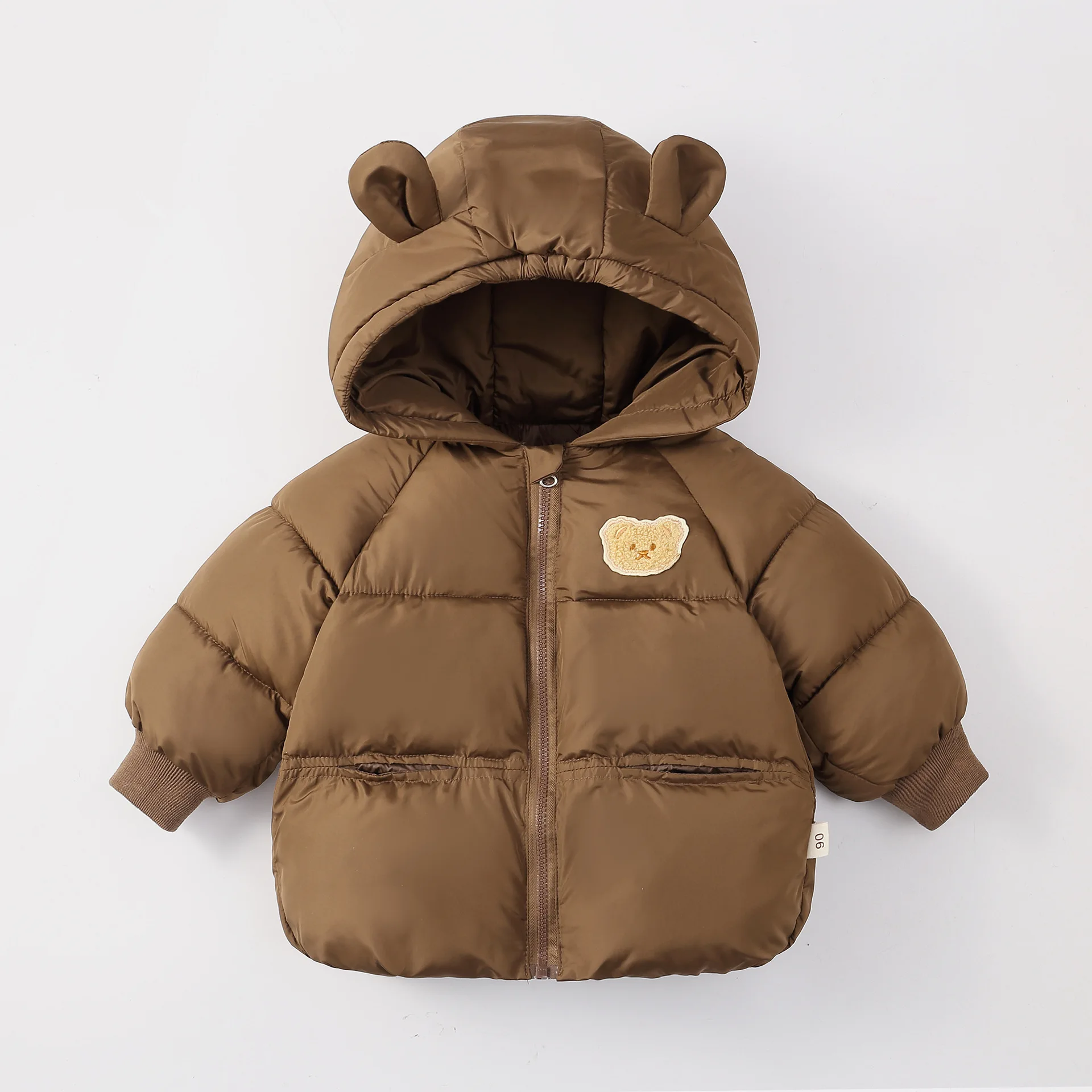 Infant Baby Winter Warm Hooded Puffer Coat Toddler Bear Ears Thick Padded Jacket Cute Windproof Outerwear for Newborn Boys Girls