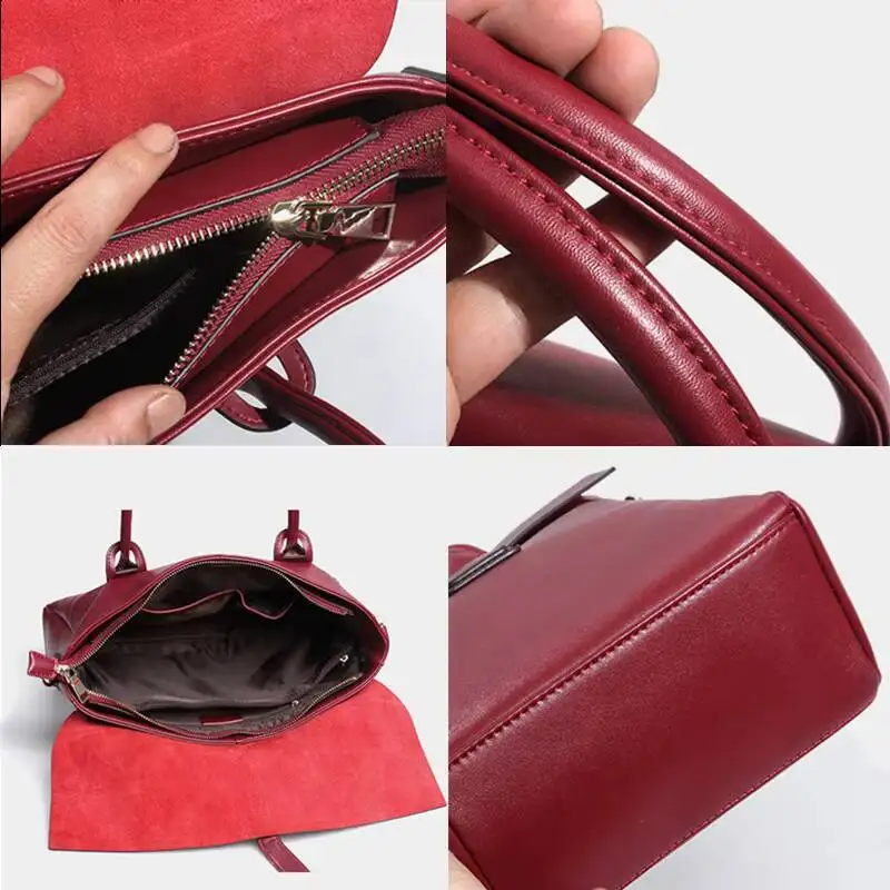 حقيبة MOTAORA 2025 الجديدة المصنوعة من جلد البقر للسيدات - حقيبة كمبيوتر محمول لجهاز MacBook/HP/iPad، حقيبة ركاب متوافقة مقاس 13.3 بوصة و14.1 بوصة