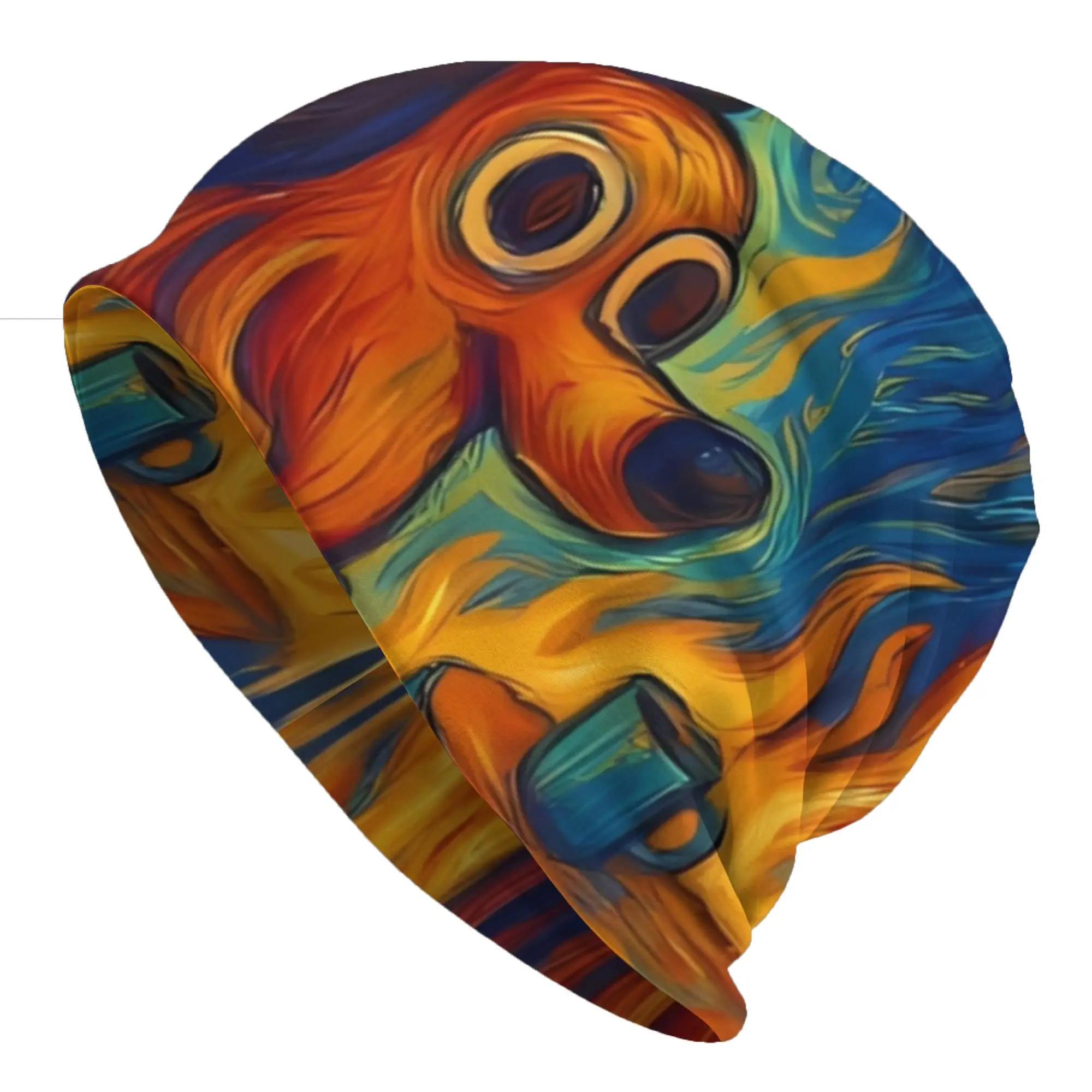 Meme Van Gogh Starry Night Inspired Autumn Spring Caps This Is Fine Dog Beanies Ski Caps Soft Bonnet Hats Skullies & Beanies Hat