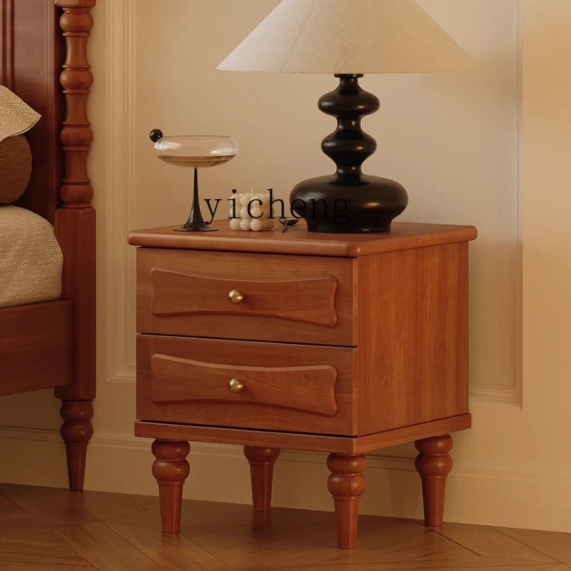 

XL Vintage Furniture American Country Solid Wood Bedside Table Bedroom Small Cabinet Locker
