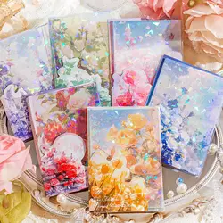 30pcs/lot Memo Pads Material Paper Flower Realm Junk Journal Scrapbooking Cards Retro Background Decoration Paper