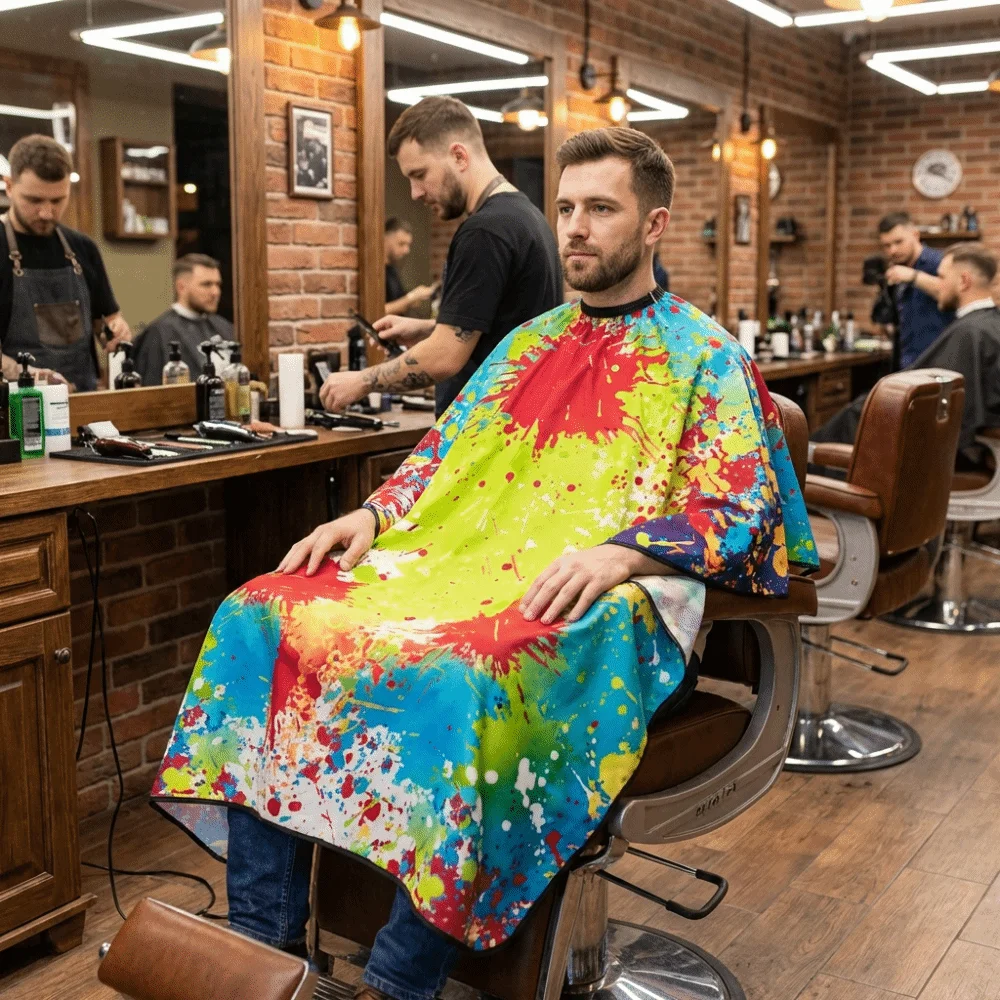 Waterproof Professional Hair Cutting Cape Barber Smock Anti-Static Hairdressing Apron Long Adjustable Hair Cutting Gown