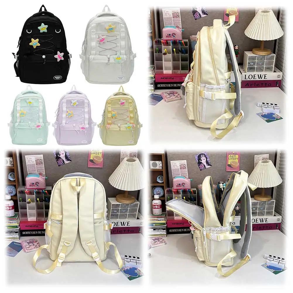 Backpack for Women Multi-Pocket Rucksack Nylon Zipper Bookbag Large Capacity Knapsack for Travel Commuting Holiday