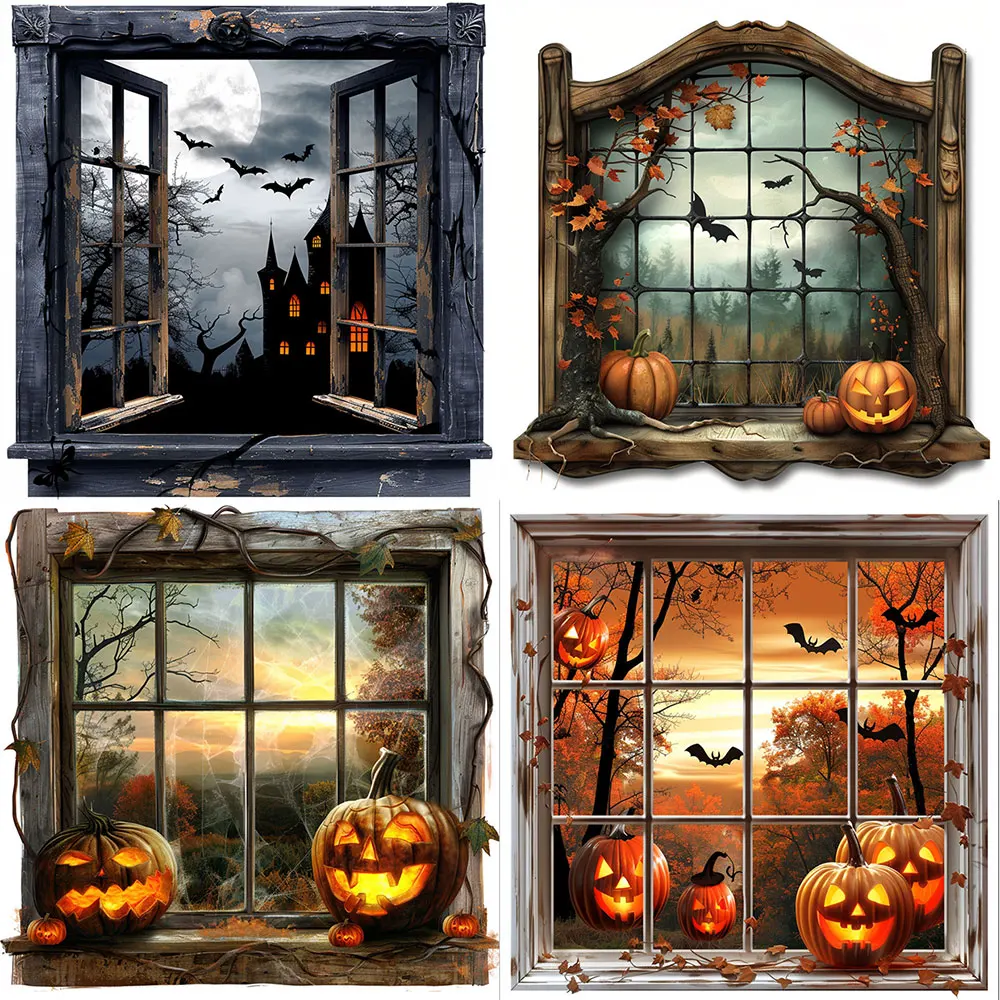 Halloween Window Stickers Pack Varied for Kids Crafts Scrapbooking Luggage Laptop Notebook Aesthetic Decoration Graffiti Decals