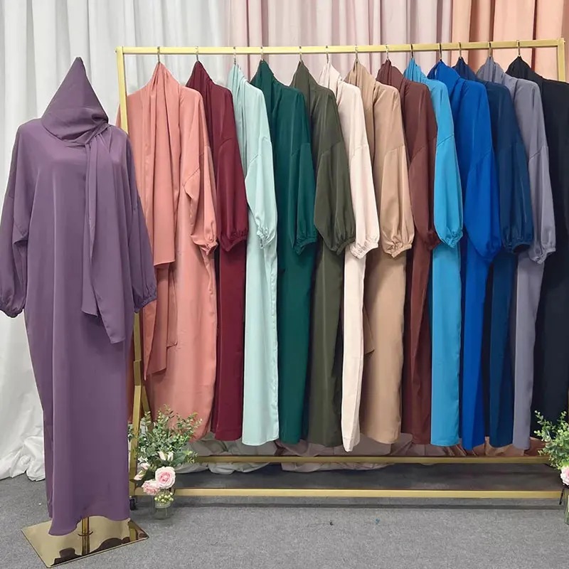 Imagem -06 - Jilbab com Capuz Abaya para Mulheres Vestido Longo Islâmico Ramadan Eid Roupa de Oração Única Dubai Turquia Kaftan Modesty Veste Hijab Muçulmana