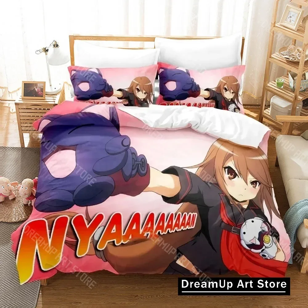 Anime Okami-san and Her Seven Companions Bedding Set Duvet Cover Bed Set Quilt Cover Pillowcase Comforter king Queen Size