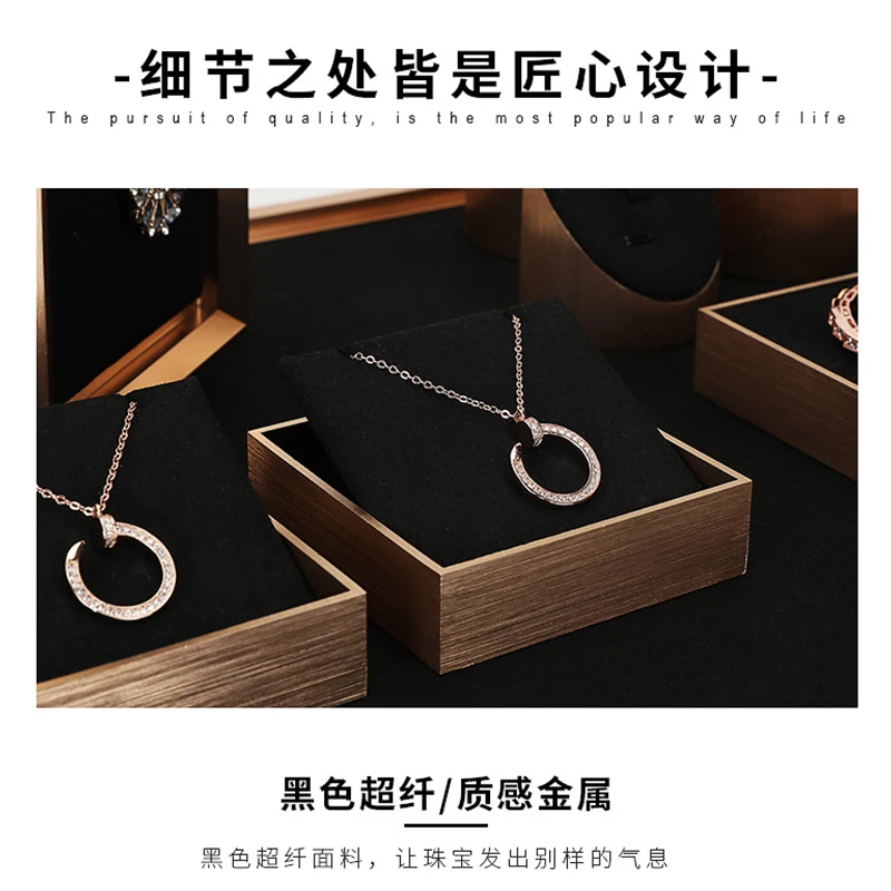 New Titanium Black Microfiber Jewelry Display Prop Ring Stand Pendant Jewelry Display Stand