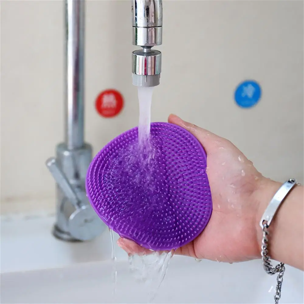 2/1PCS Silicone Body Scrubber Natural Bristles Skin Exfoliator Scrub Shower Sponge Brush Children Adult Bath Shower Brush