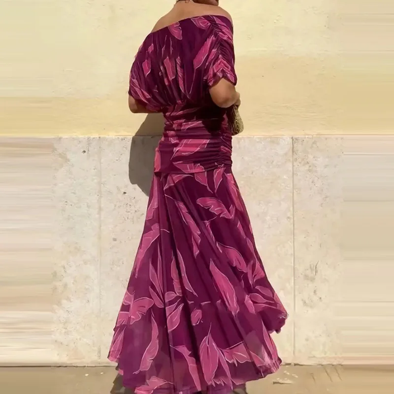 الربيع الصيف قصيرة الأكمام المرأة حزب اللباس مثير العميق الخامس قصيرة الأكمام شبكة فستان طويل أزياء البوهيمي عطلة ماكسي فساتين