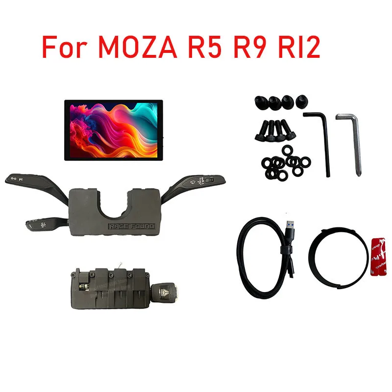 

Гоночный симулятор, рулевое колесо, переключатели стеклоочистителей, адаптер с 8-дюймовым сенсорным дисплеем высокой четкости для Moza R5 R9 R12