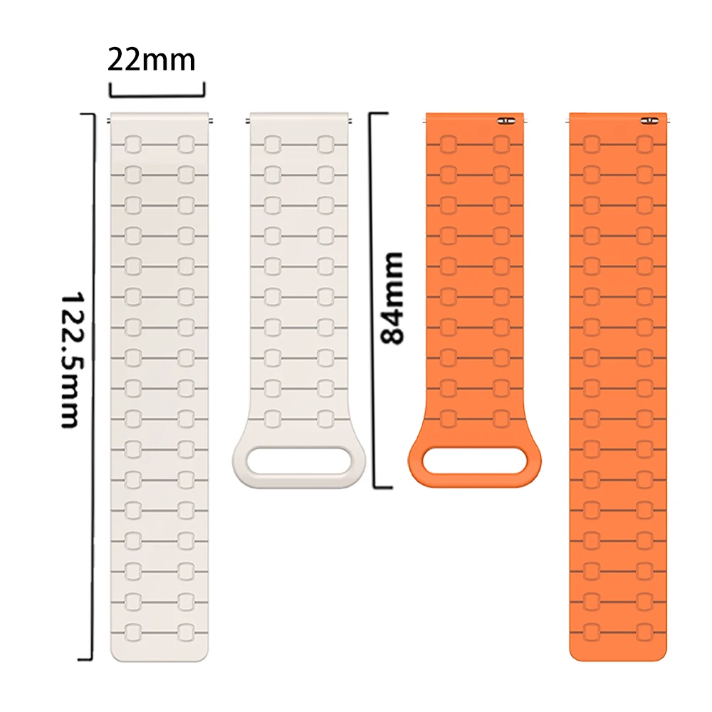22mm Magnetic Loop bands For Amazfit GTR/2/2e/3/3pro/GTR 4/47mm/stratos silicone watch bracelet Amazfit bip 6 5/BALANCE 2 strap