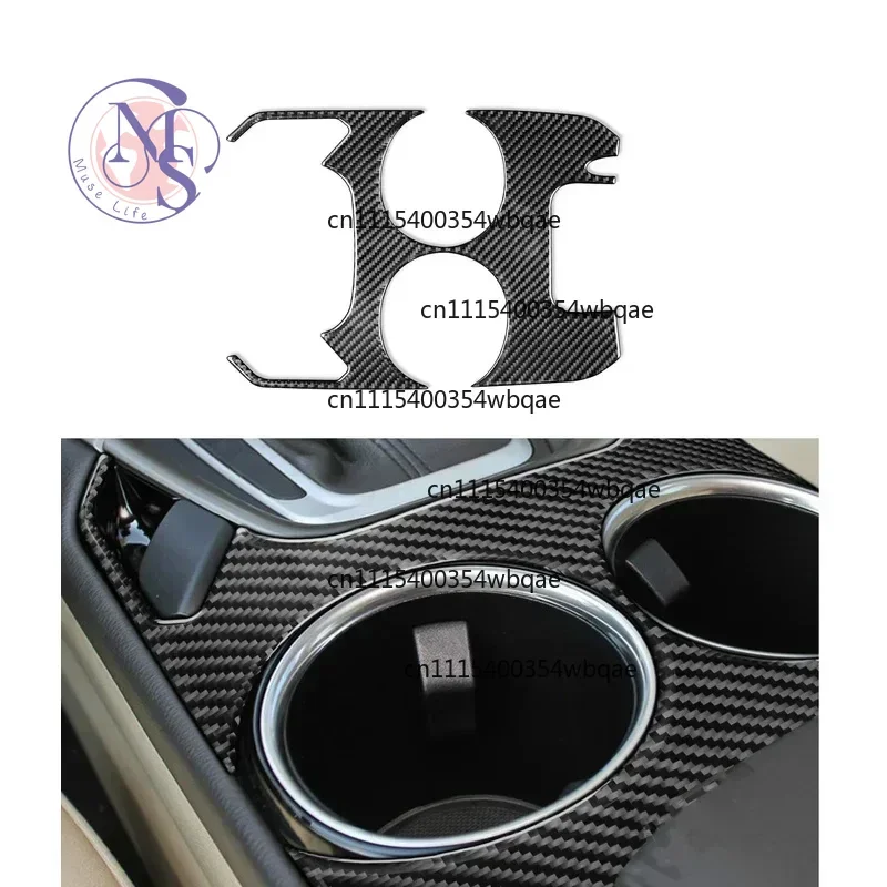 Carbon Fiber Central Console Gear Shift Cup Cover Trim For Fusion Mondeo 2013-2016 Left Hand Drive Only