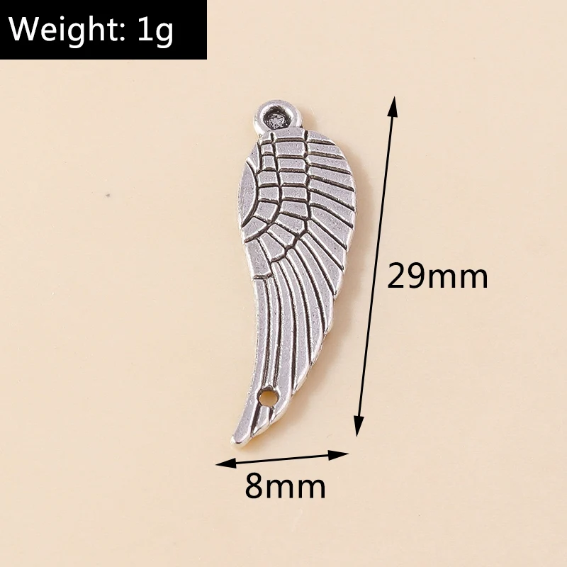 Leslie Mixed 20 Stück Charms Legierung Metall Federflügel Anhänger für DIY handgefertigte Armbänder Halsketten Schmuckherstellung Zubehör – Detail 10
