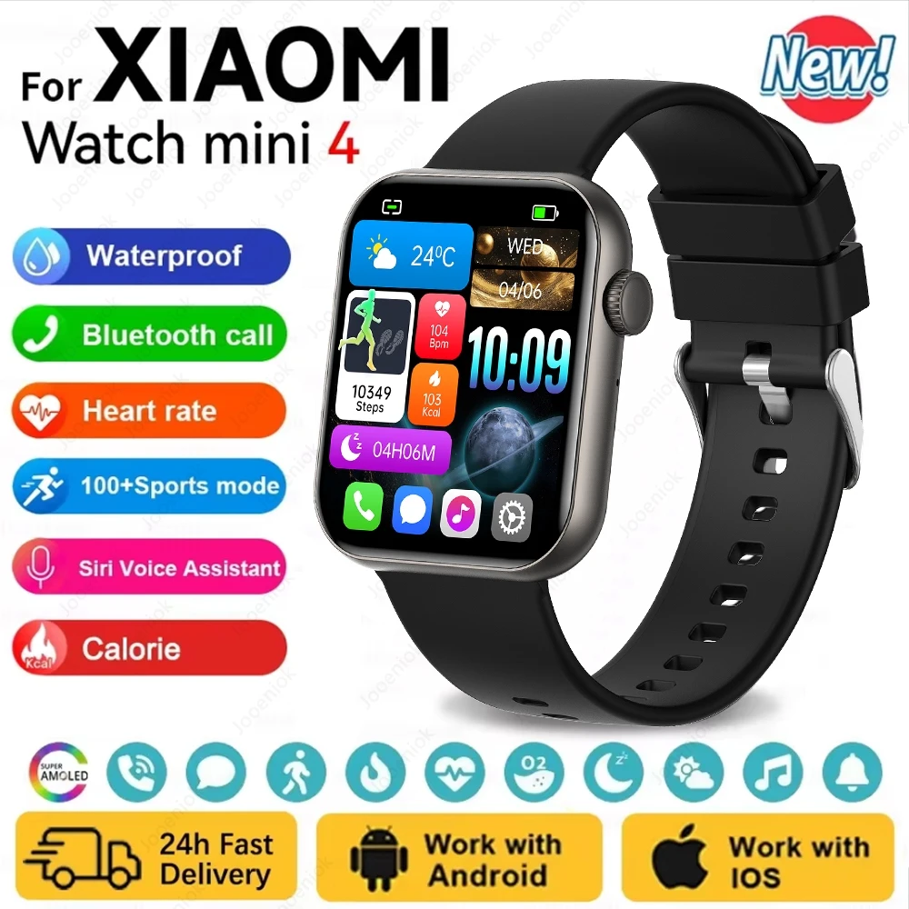 

For Xiaomi New Smart Watch Men Outdoor Sports Full Screen Touch 24 Hours Heart Rate 100+ Sports Mode Bluetooth Call Smartwatch