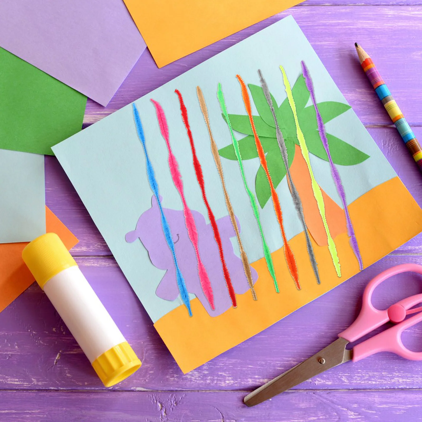 Assortiment de bâtons torsadés pliables, tiges en Chenille pour bricolage, projets artistiques pour enfants, jouets éducatifs créatifs, utilisation en classe, 200 pièces