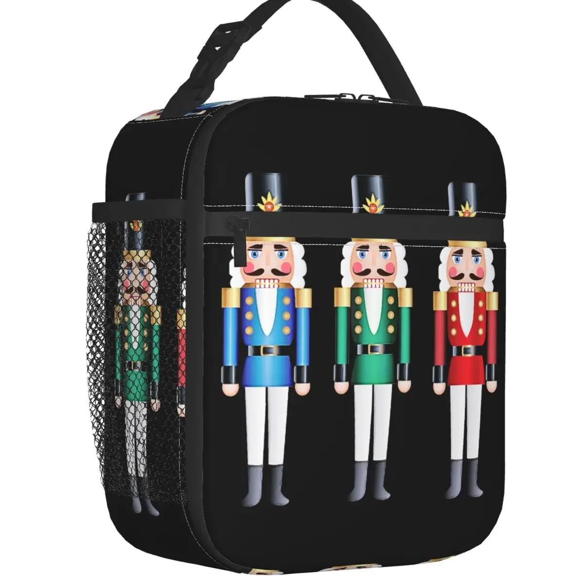 Nutcracker Doll Thermal Insulated Lunch Bags Christmas Nutcrackers Soldier Lunch Container for School Outdoor Storage Food Box