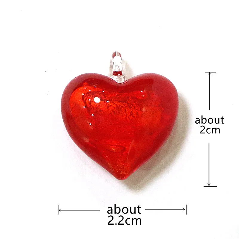 2pcs Mini Red Glass Heart Charms Pendant Cute Love Shape Ornaments for Diy Jewelry Making Accessories or Wedding Decor Supplies