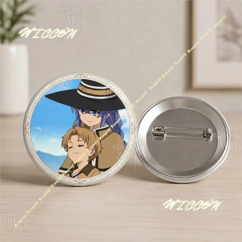 ​​Anime Mushoku Tensei Jobless Reincarnation Character Badge Button Pin Comic Con Collectible Souvenir Tin Brooch Accessories​ view 3