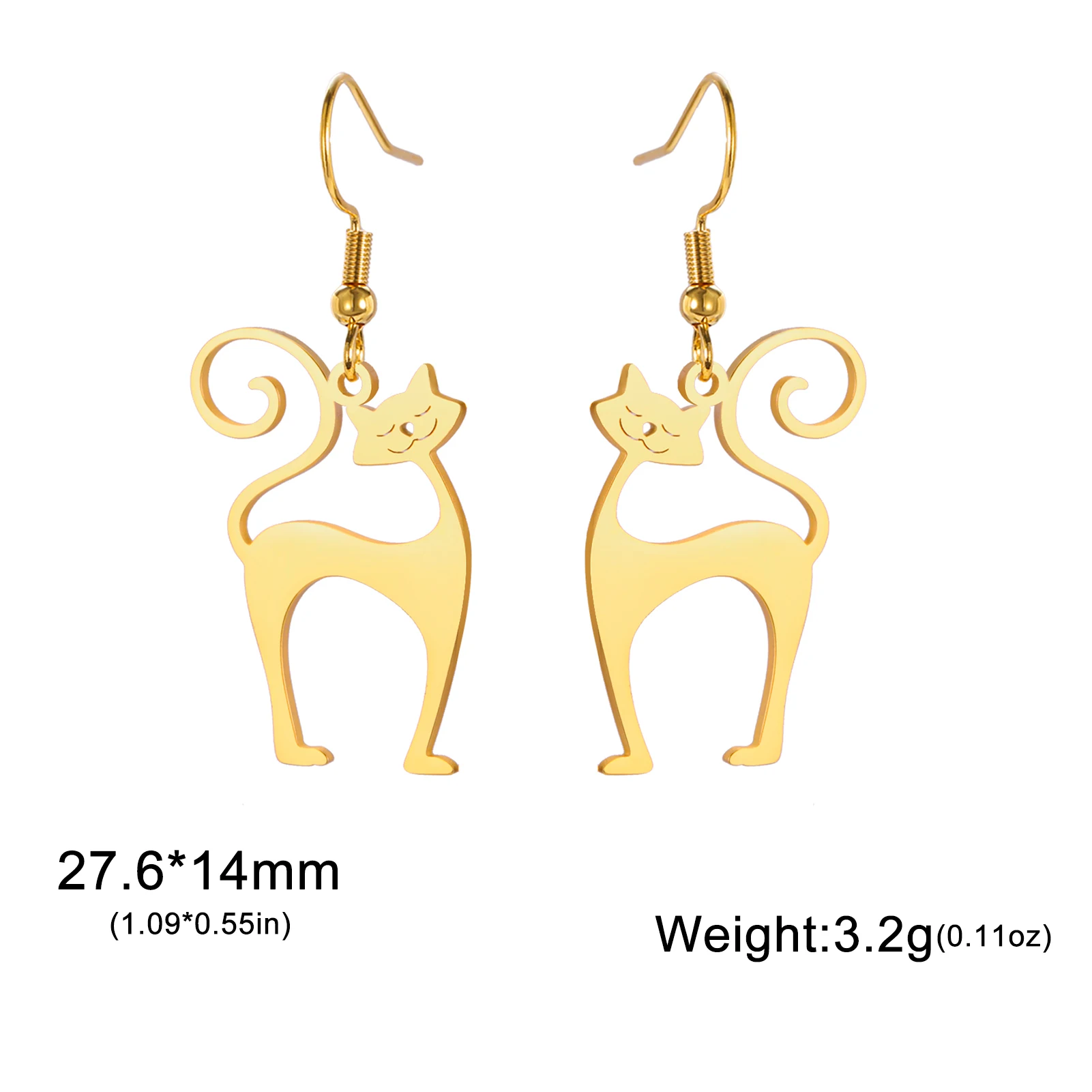 Unift Sassy Kitten Cat Charms Earrings for Women Stainless Steel Dangle Earring Lovely Jewelry Ear Piercing Pet Lover Gift image 3